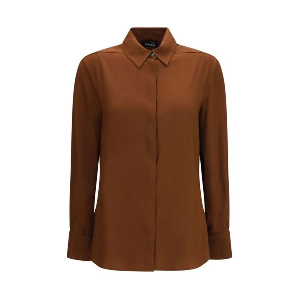Ella Brown Silk Women's Blouse